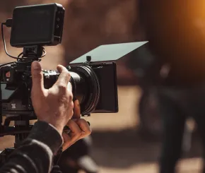 Close up image of a camera